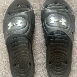 Under Armour Locker IV 4 UA Black mens Slip On Slides size 11